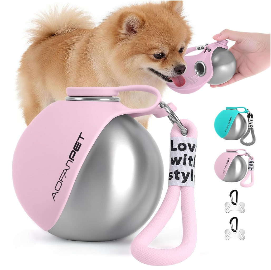 Creative Portable Outdoor Pet Stainless Steel Water Cup Small Dog Water Bottle Convenient Dog Drink Dispenser Puppy Travel Portable Water Bowl Pet Products Main image