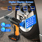 4-in-1 Cordless Car Vacuum & Tire Inflator – Portable Emergency Tool