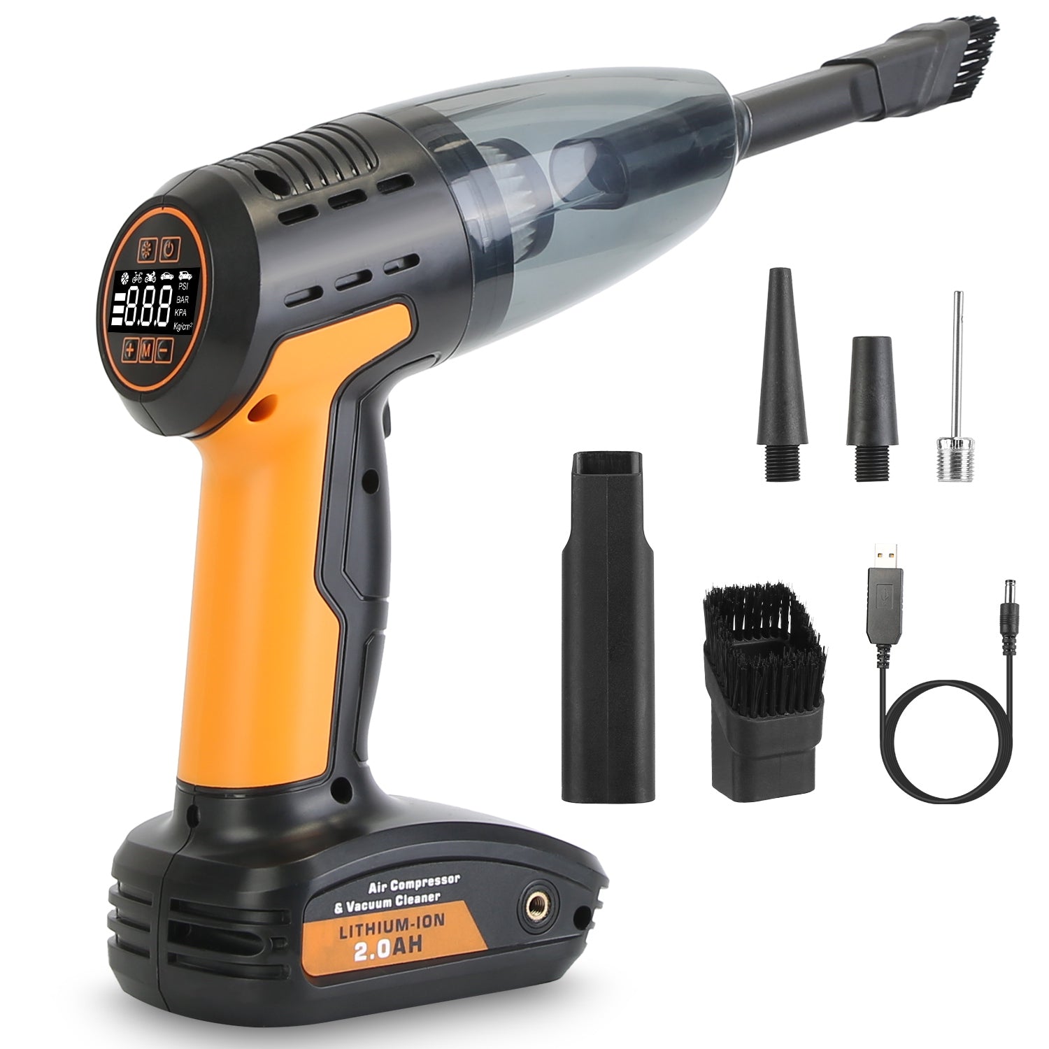 4-in-1 Cordless Car Vacuum & Tire Inflator – Portable Emergency Tool